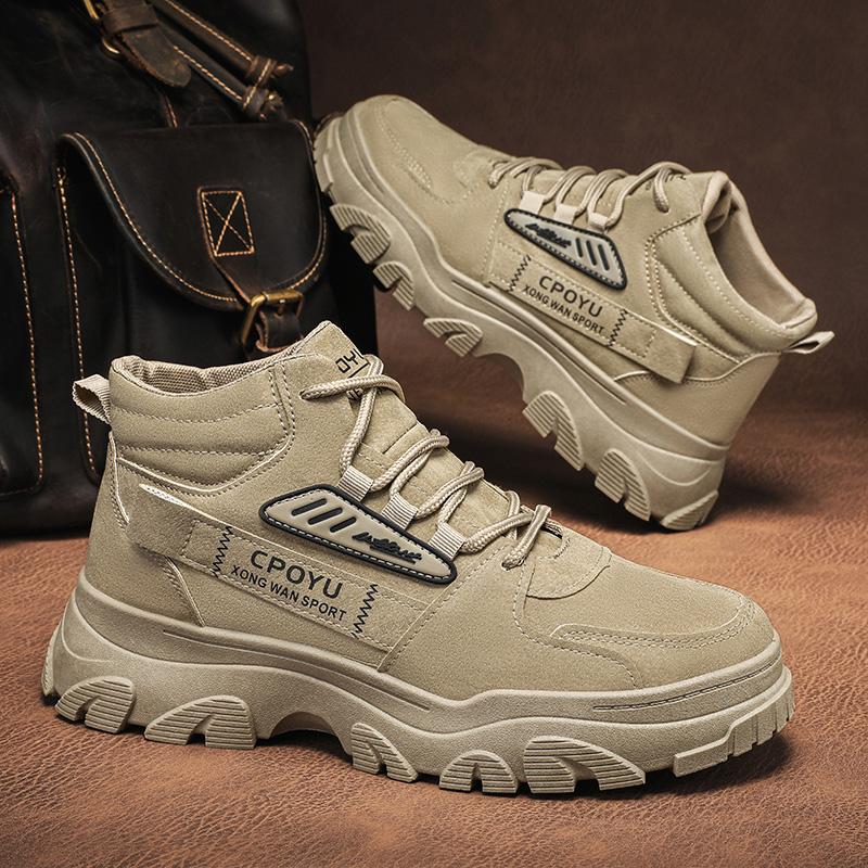 

2025 New Model Breathable High-Top Work Boots, Anti-Slip and Wear-resistant Sports and Leisure Safety Shoes 44 хаки