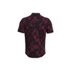 Under Armour Plaid Polo Collar Straight Short Sleeve Polo Shirt Men tops Burgundy 1379734-600
