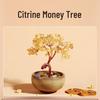 Citrine Money Tree with Agate Base - Fortune-Attracting Ornament for Home or Office