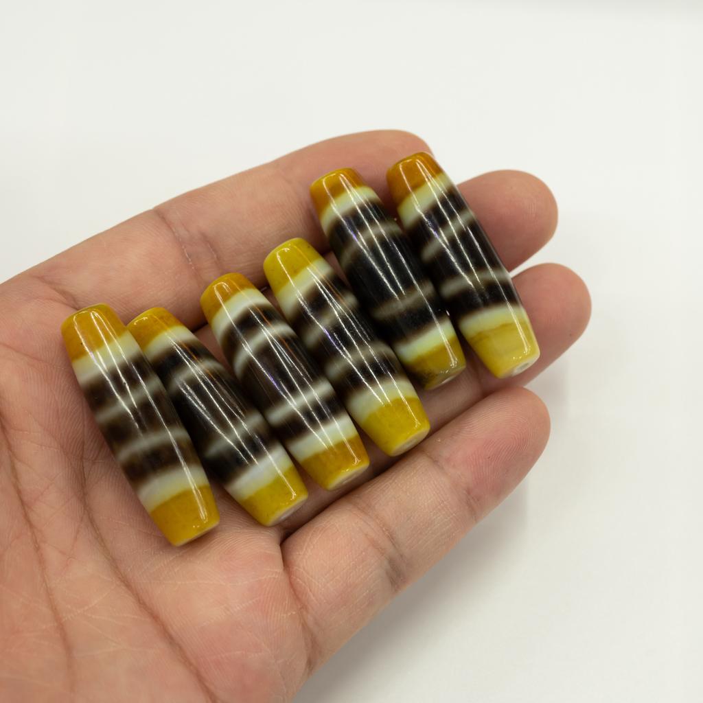 Natural silk-twisted agate line bead dzi beads, Tibetan DIY bracelet necklace with bead Wenwan bead accessories in stock
