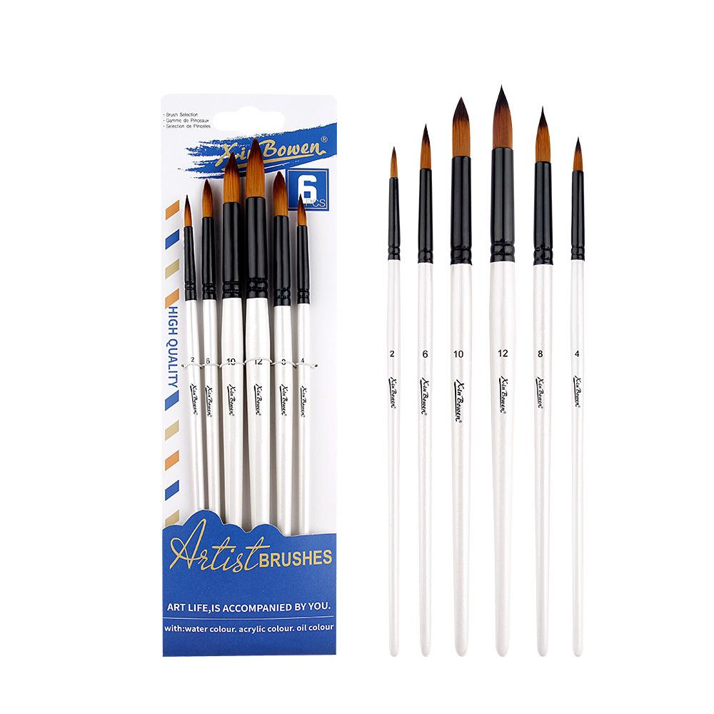 10-Piece Nylon Oil & Acrylic Paint Brush Set for Students