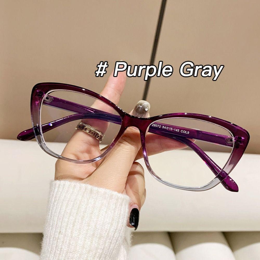 

Fashion Red Cat Eye Glasses Gradient Color Retro Anti Blue Light Glasses Optical Eyeglasses Butterfly Frame Computer Eye Glasses фиолетовый