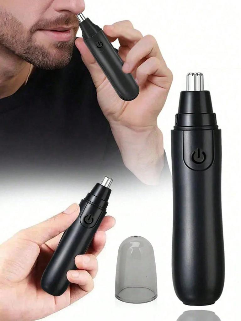 Electric Nose And Ear Hair Trimmer With Stainless Steel Doubled Winged Blade Painless Portable Battery-Operated Hair Remover