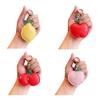 Keychain Pendant Peach-Shaped Card Holder Faux Leather Access Card Case Simulated Fruit Keychain Decorative Valentine Day