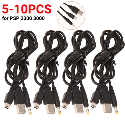 5-10pc USB Charger for PSP 2000 3000 Game Console USB Data Cable + Charger Cable Cord 1.2m 2 In 1 Charging Cables Game Accessori