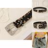 Mode Leopardenmuster Strass Metall Schnalle Dekoration Damen Breitgürtel Für Streetwear Mode