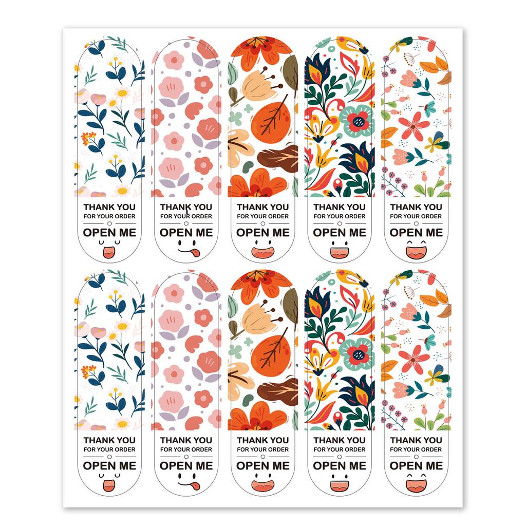 50-100pcs New Thank You For Your Order Stickers Smile Decorative Sealing Stickers For Business Delivery Packaging Mailing Bag