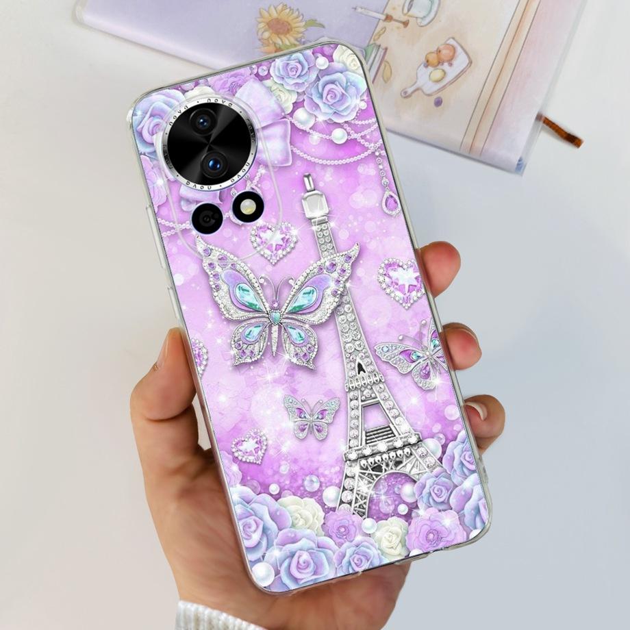 For Huawei Nova 12 Pro Nova12 Lite Nova 11i Case Transparent Soft Slim TPU Silicone Cover Bumper Nova12 Nova11i Astronaut Flower