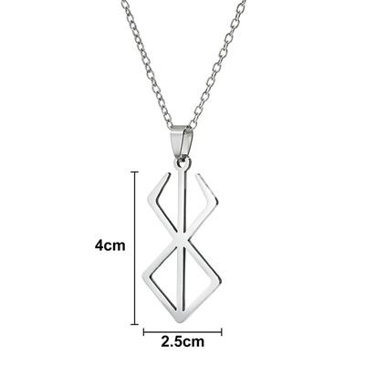 Berserker Norse Viking Mythology Stainless Steel Necklace Mad Warrior Sword Pendant Choker Mens Gift