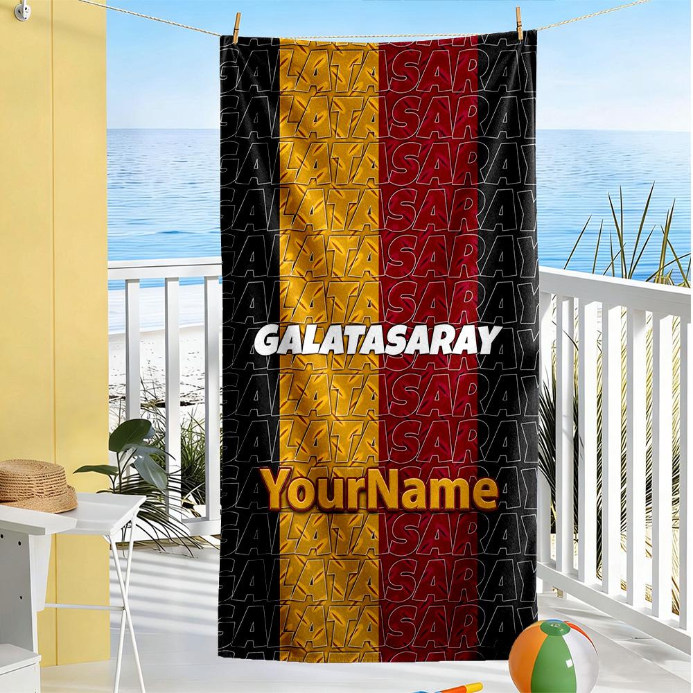 Galatasaray Customized Name Beach Towel Soft Durable Quick-Dry Portable for SwimmingBeachCamping Travel Beach AccessoriesGym