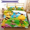3pcs Maya the Bee Bedding Set Duvet Cover Closure Includes 1 Duvet Cover & 2 Pillowcases, Soft and Comfortable for All Seasons.