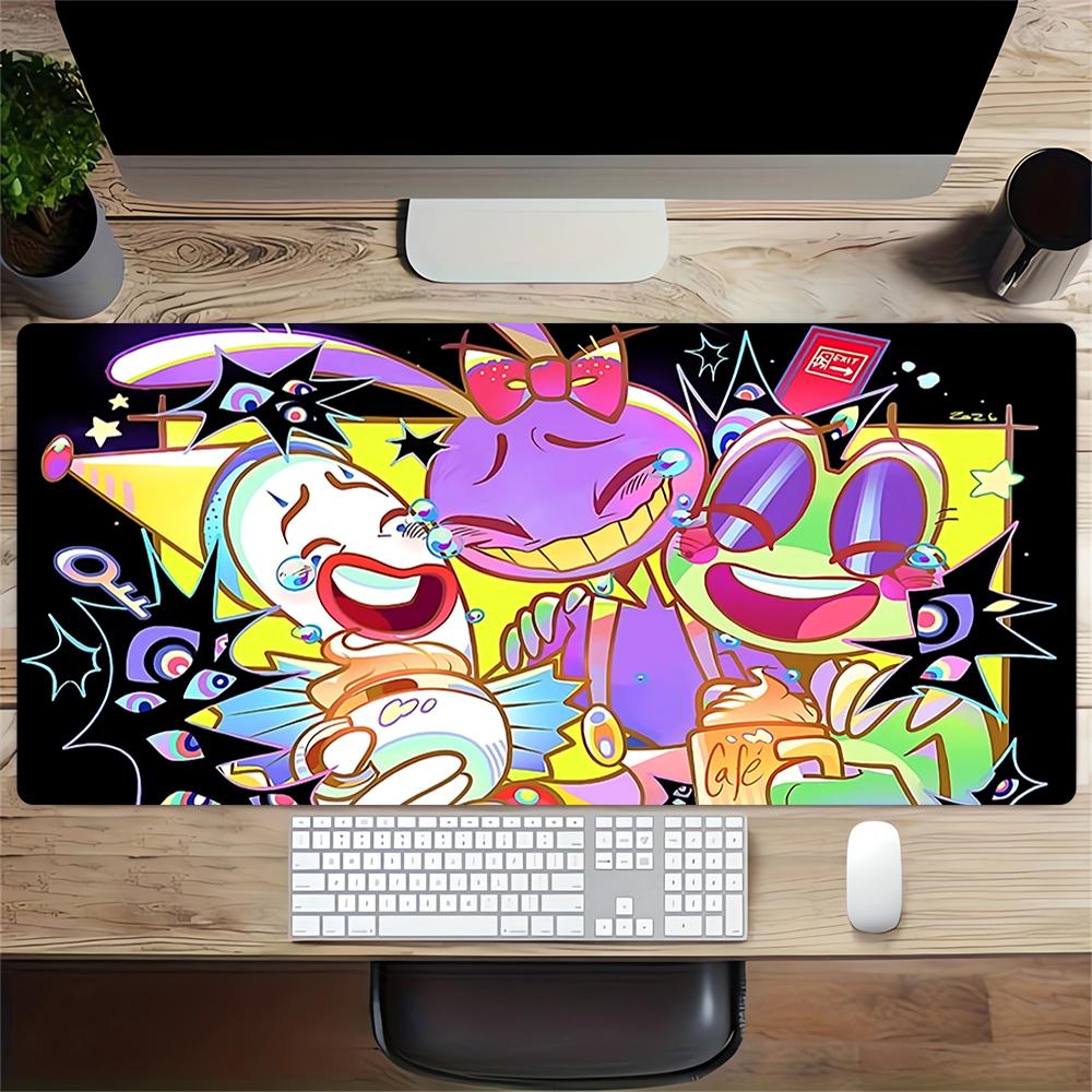 Circus Carnival Chaos Large Gaming Mouse Pad Nonslip Rubber Base Waterproof Desk Mat For Office Pc Laptop