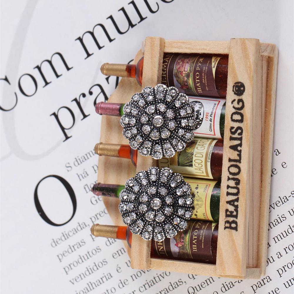 Ruby and Red Corundum Water Drop Earrings with Colored Sapphires and Diamond Studs in White Gold Plating