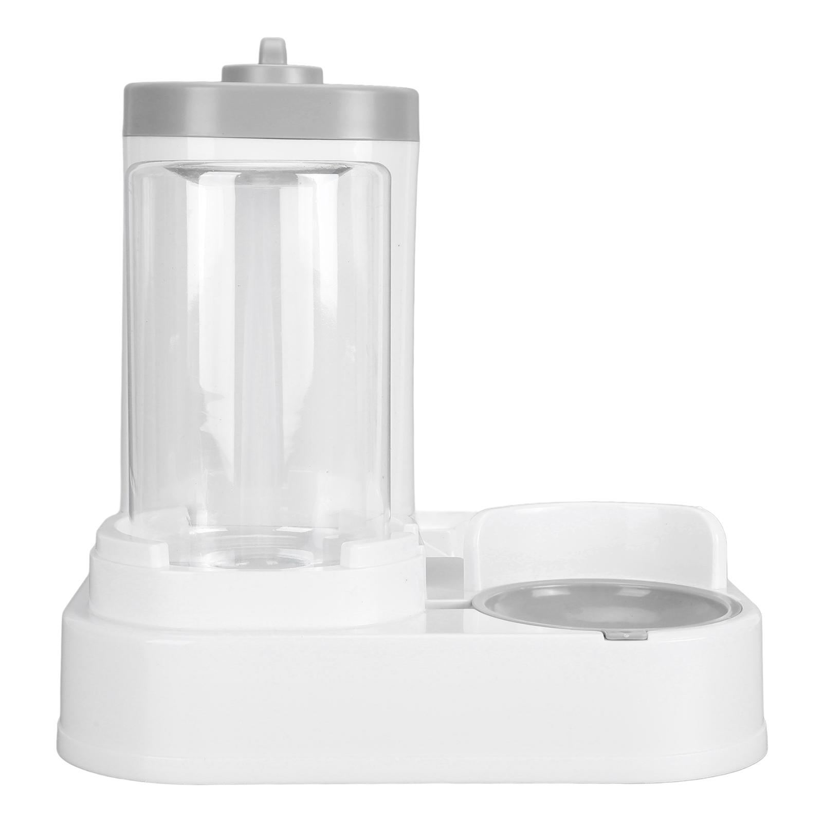

Pet Food Water Dispenser 2 in 1 Large Capacity Detachable Automatic Cat Waterer Feeder for Dog Puppy Gray L серый