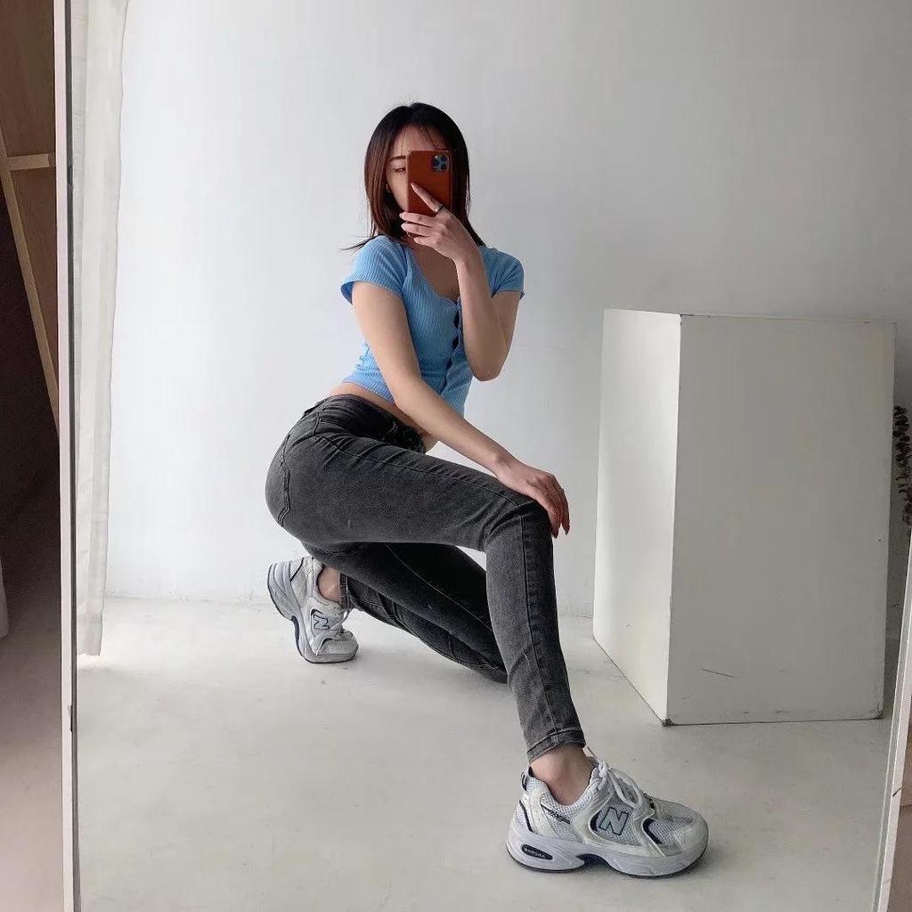 Women's High-Waisted Skinny Stretch Jeans - Slim Fit, Butt-Lifting, Pencil Style for Spring & Summer