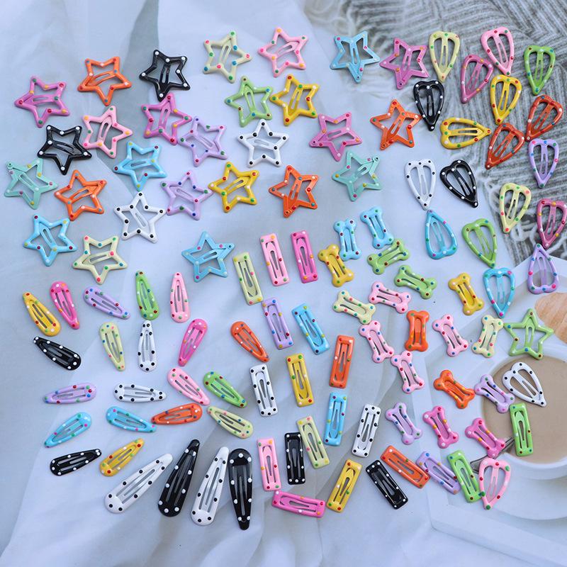 20 Colorful Polka Dot Hair Clips for Girls & Babies - Small BB Clips & Hairpins