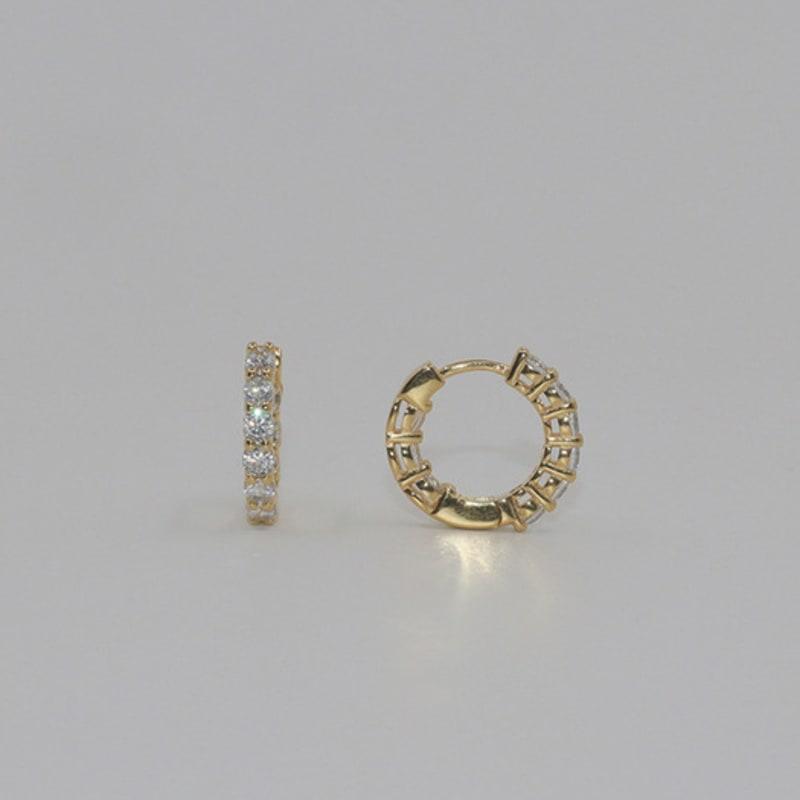 modernlike 14k gold-filled silver cubic trap one-touch earrings