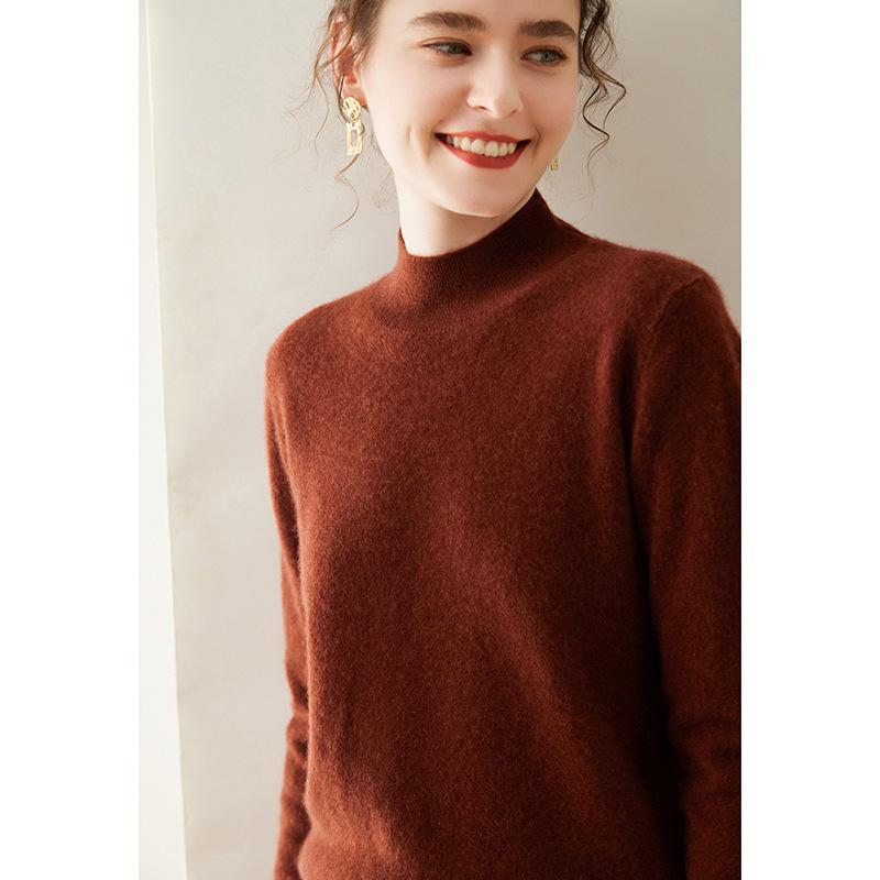 Women's Cashmere Sweater: Half-High Neck, Pullover, Soft & Comfortable, Warm Luxury Knitwear