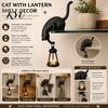Cat Lantern Ornament 3D Printed Hanging with Shelf Decor, Cute Peeking Table Thoughtful Gifts for Friends Edge Statue, Hook Key Holder Bookshelf Home