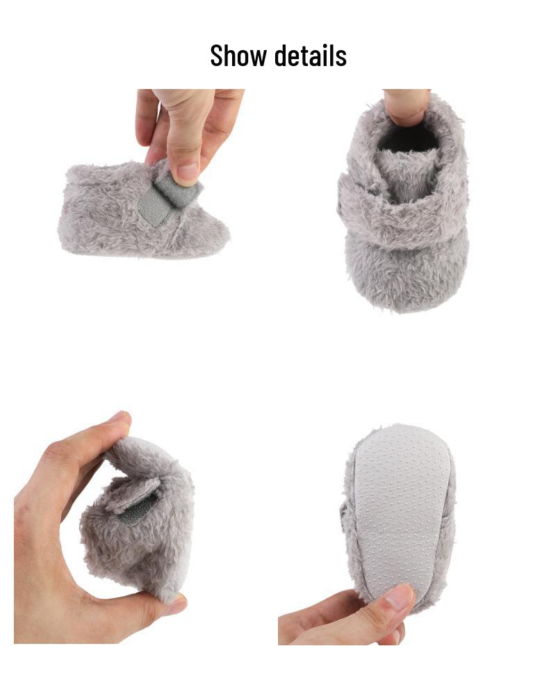 Infant Warm Cotton Shoes: Cozy 0-1 Year Furry Indoor Walking Shoes 7111