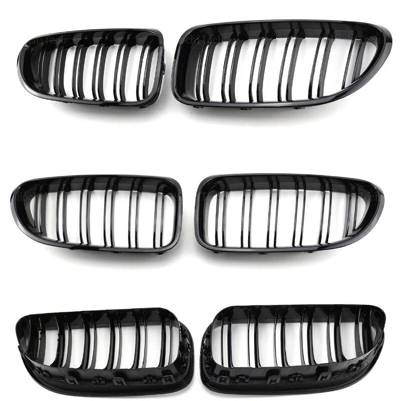 New Look Car Grille Grill Front Kidney Glossy 2 Line Double Slat For BMW 6 Series F06 F12 F13 2012-2017