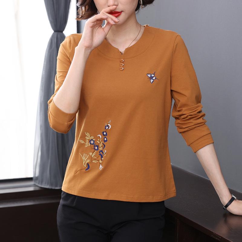 

Женская осенне-зимняя футболка свободного кроя большого размера, трендовая, с круглым вырезом, базовая, повседневный топ XXXL