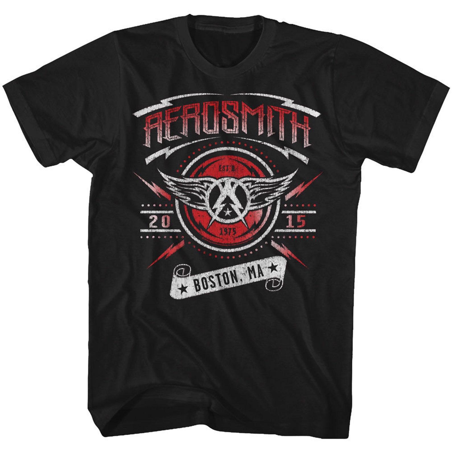 Aerosmith Boston 2015 Black Adult T-Shirt S