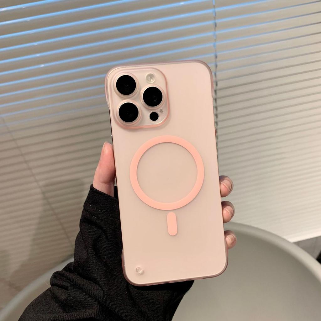 Suitable for Apple 16 Borderless Magnetic Phone Case, Ice Fog Ultra-thin Iphone15ProMax Matte 14 Protective Case