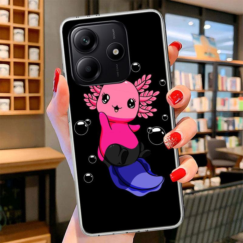 Cute Axolotl Kawaii Phone Case For Xiaomi Redmi Note 15 14 13 12 11 10 Pro Plus 14S 12S 11S 11T 11E 10S Soft Fundas Shell Redmi