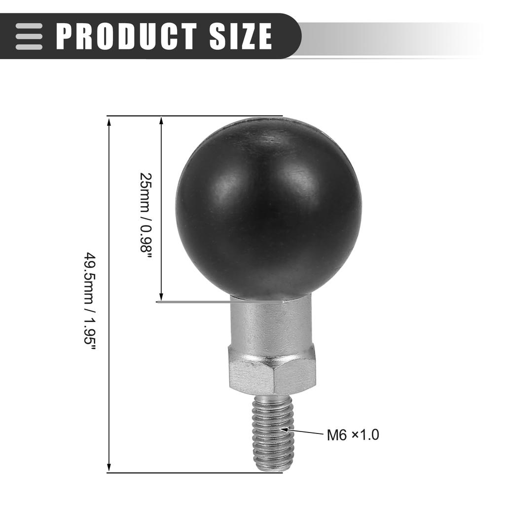 X AUTOHAUX 25mm Motorrad Kugelhalterung Tragbarer Stativkugeladapter Auto Fahrrad Rückspiegel