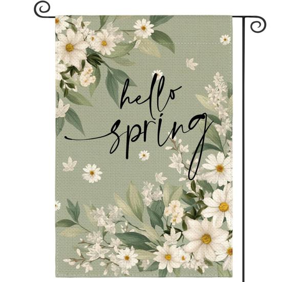 Double-Sided Garden Flag for Porch 12x18 Inch Fade-Resistant Spring Floral Butterfly Print Decorative Flag for Outdoor Yard Patio Mailbox Seasonal