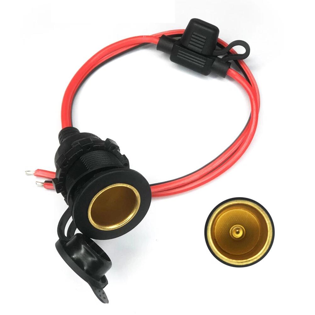 12V Outlet DC Socket Connector 12V-24V Extension Cord 100CM Length High Universality Fitment Non-Deformed Design