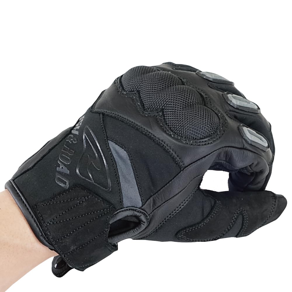 ROUGH&ROAD Motorcycle Wind Guard Protection Gloves, Black, Size L, RR8659BK3