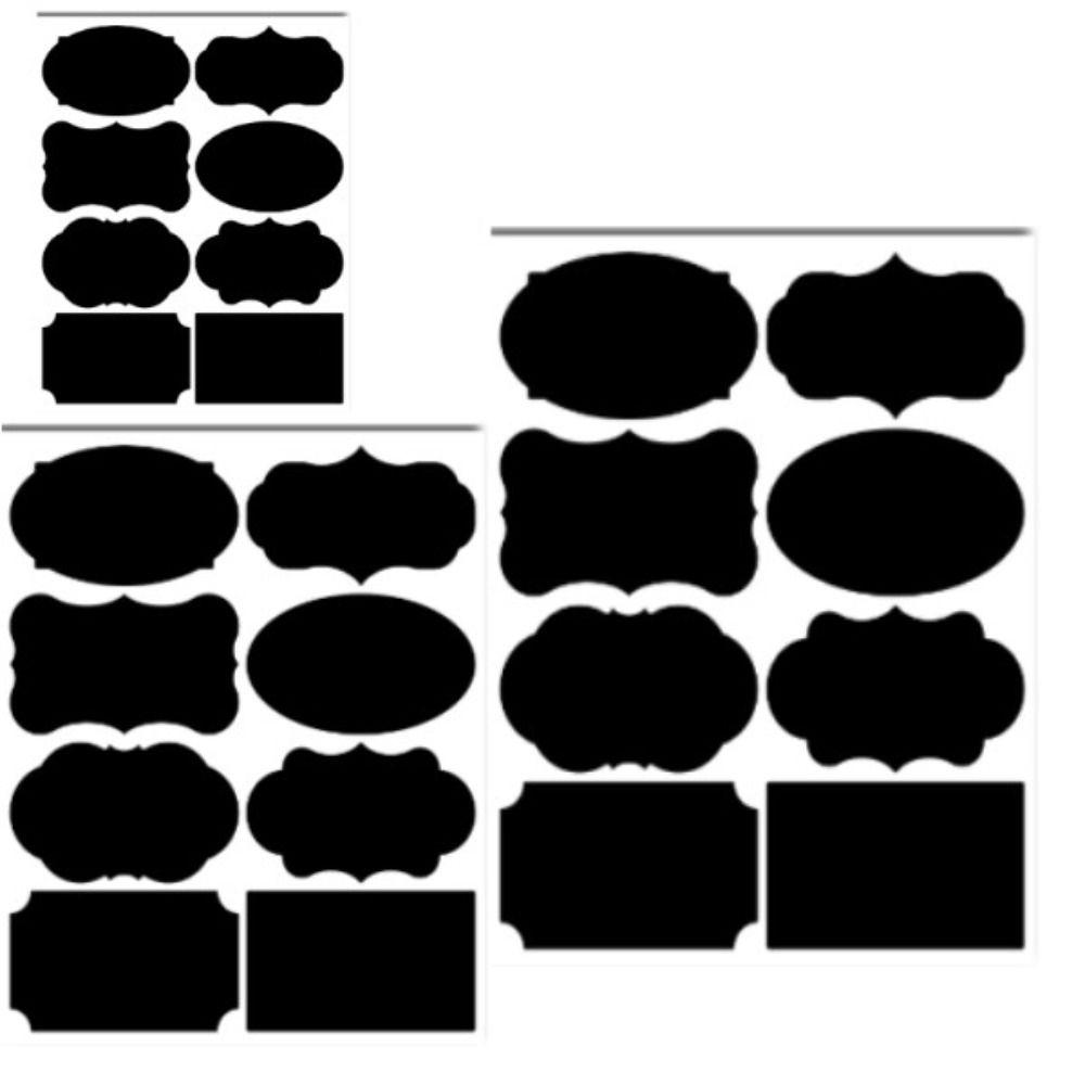 

21 Sheets 3 Sizes Chalkboard Label Stickers Reusable Label Water Bottles Self Adhesive Home