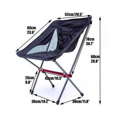 1 Pcs Outdoor Hiking Fishing Backpacking Full-Aluminum Frame Folding Camp Chair Portable Carry Bag Suitable Travel Stool Tools