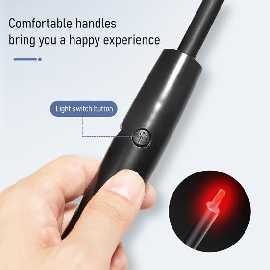 LED Cat Teaser Stick USB Rechargeable Cat Teasing Wand with Red Light Dot Teaser Telescopic Wand Interactive Toy for Indoor Cats
