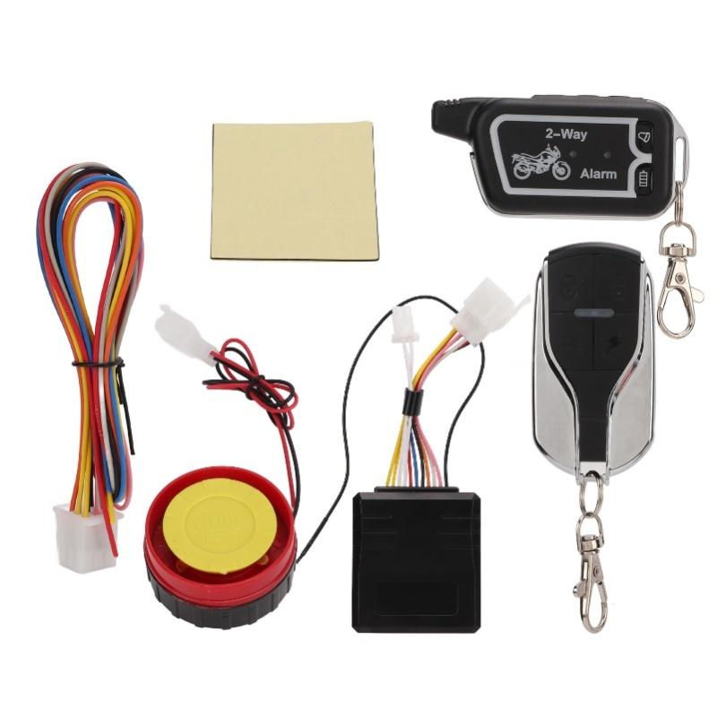 Motorcycle Two Way Alarm System Vibration Sound Alert LCD Remote Control Anti Theft Robbery Energy Saving