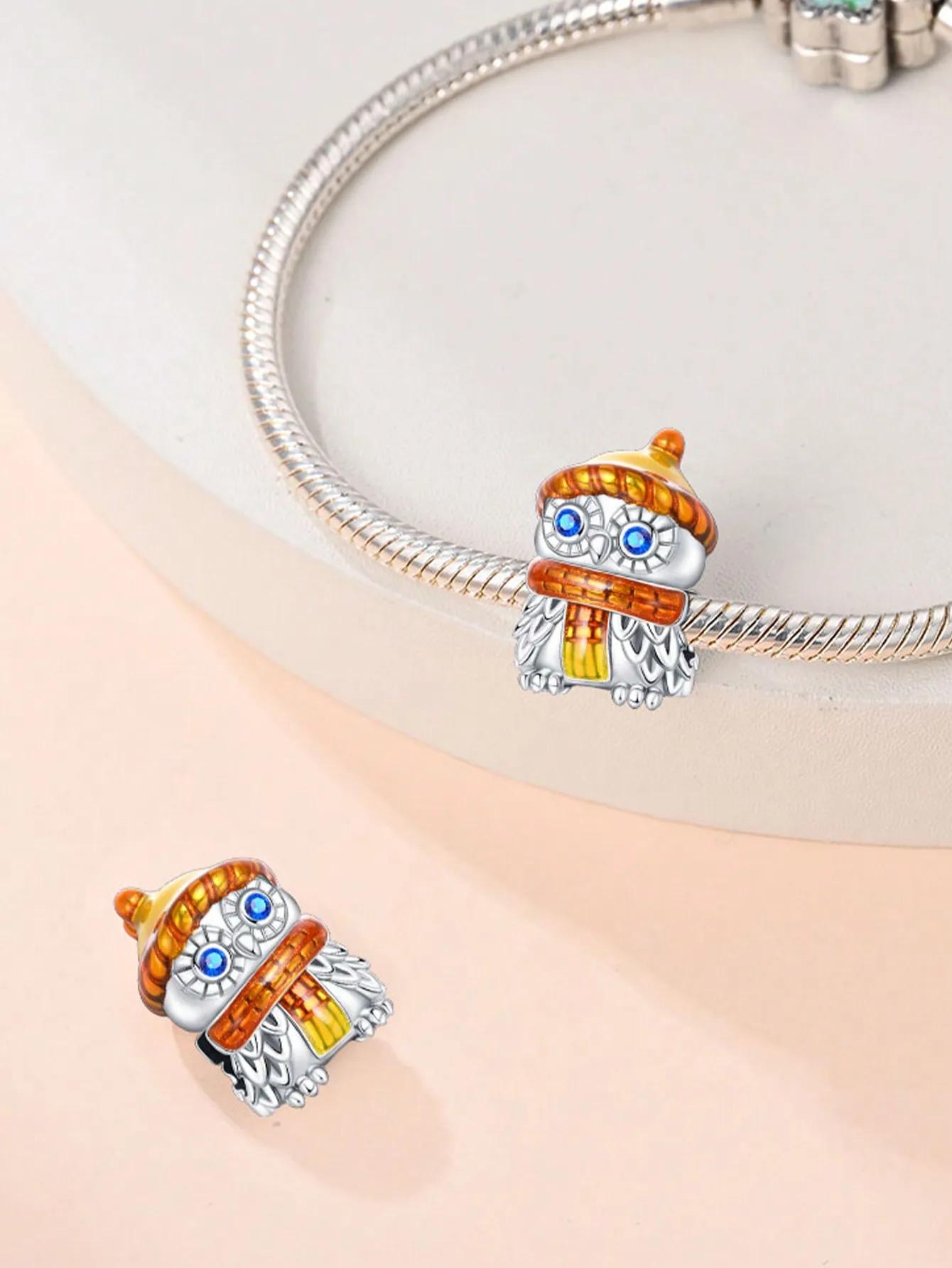 Шарм Плата Медные Цвета Осенняя Сова Белка Бусины Шармы Подвески Для Настоящих Браслетов Для Женщин Сделай Сам Украшения Подарки Любви