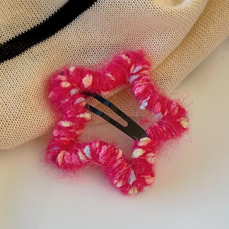 

Плюшевая облачная звезда полая для секущихся волос BB-зажим милый вязаный зажим для челки заколка головной убор сладкий боковой зажим