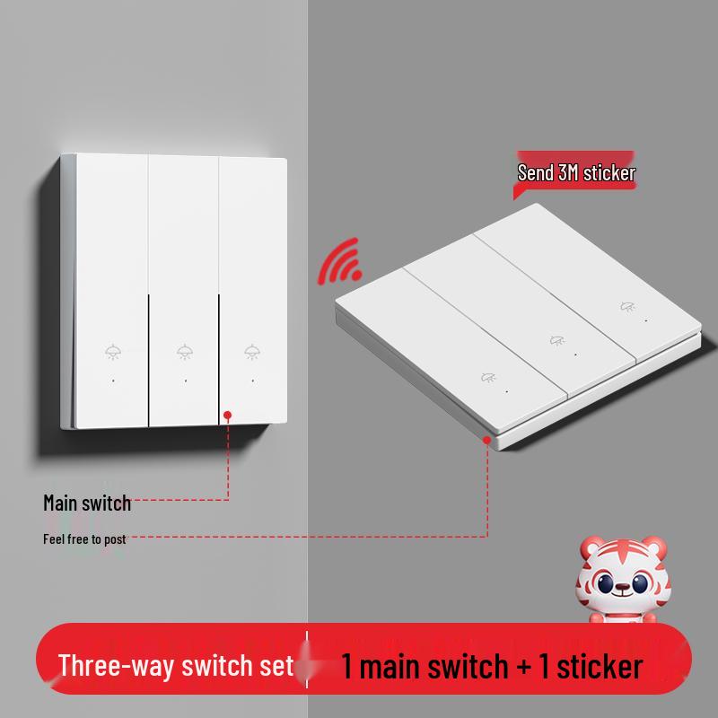 Smart Wireless Double Control Light Switch - No Wiring Needed, 220V Remote Master-Slave System