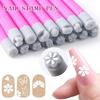 4/6/10/12pcs Nail Art Stamp Pen Set,Flower Butterfly Pattern Nail Transfer Print Tool, Non-Alcoholic Nail Stamping Kit For Women