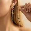 Elegant White Shell Petal Pendant Earrings For Women Summer Starfish Imitation Pearl Long Tassel Earring Beach Party Jewelry