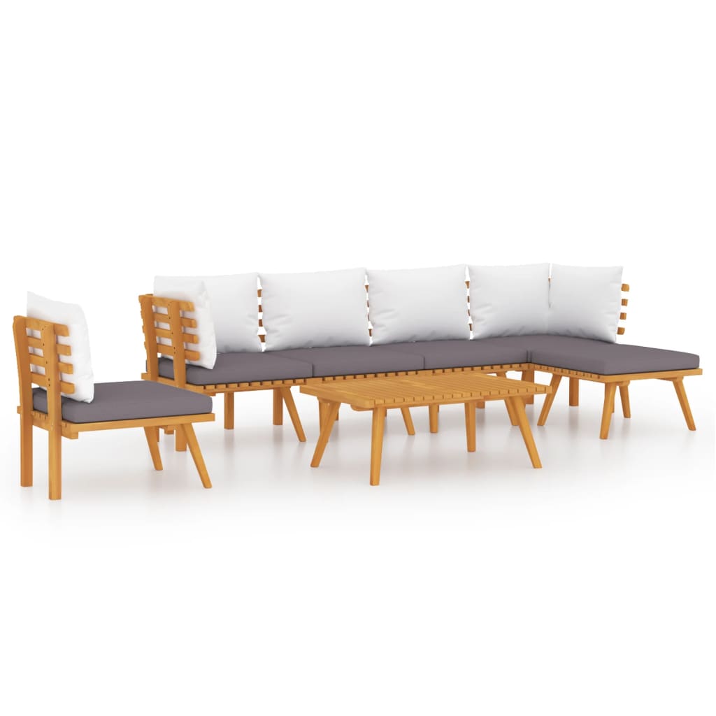 7 Piece Garden Lounge Set with Cushions Solid Acacia Wood