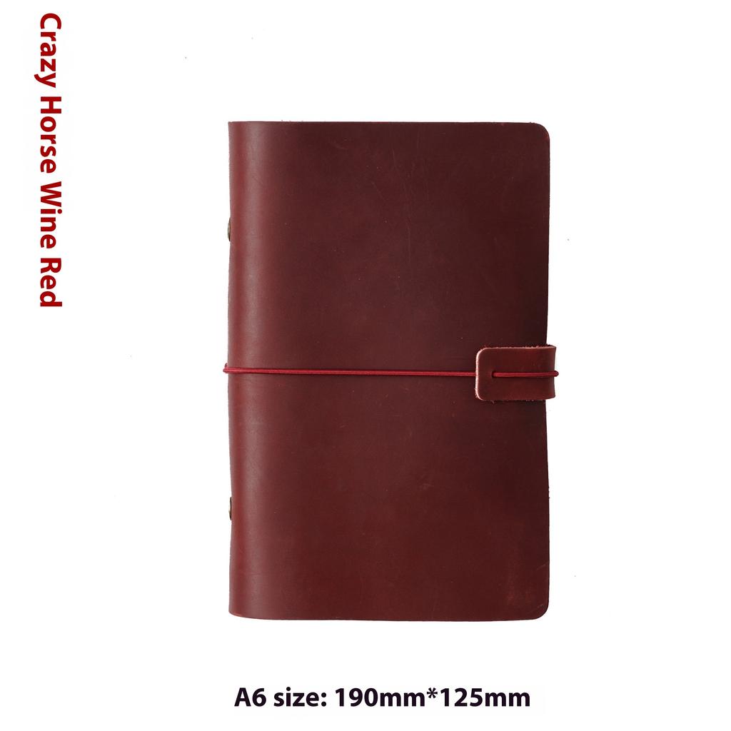Handmade First Layer Cowhide Book Genuine Leather Hand Account Binder Notebook Retro Nostalgic Travel Diary