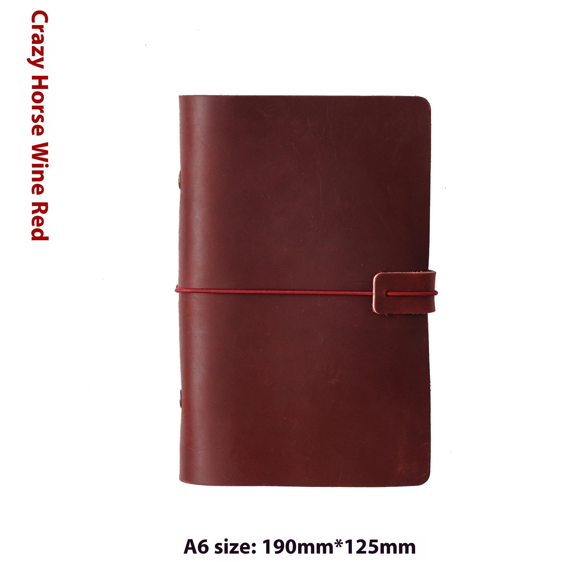 

Ручная работа Первый слой коровьей кожи Книга Натуральная кожа Ручной блокнот Ретро Ностальгический Дневник путешествий Blank Kraft Paper 96 sheets