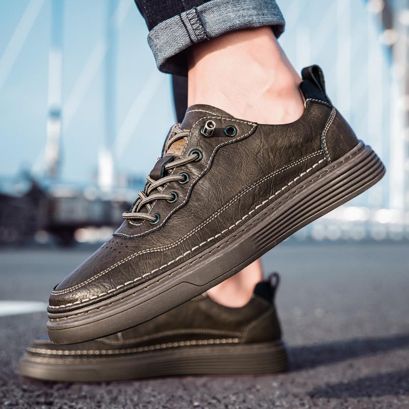 Brown Genuine Leather Leather Shoes Men's Moccasin Outdoor Casual Oxford Shoes Men's Quality Brand office Dress Shoes for man