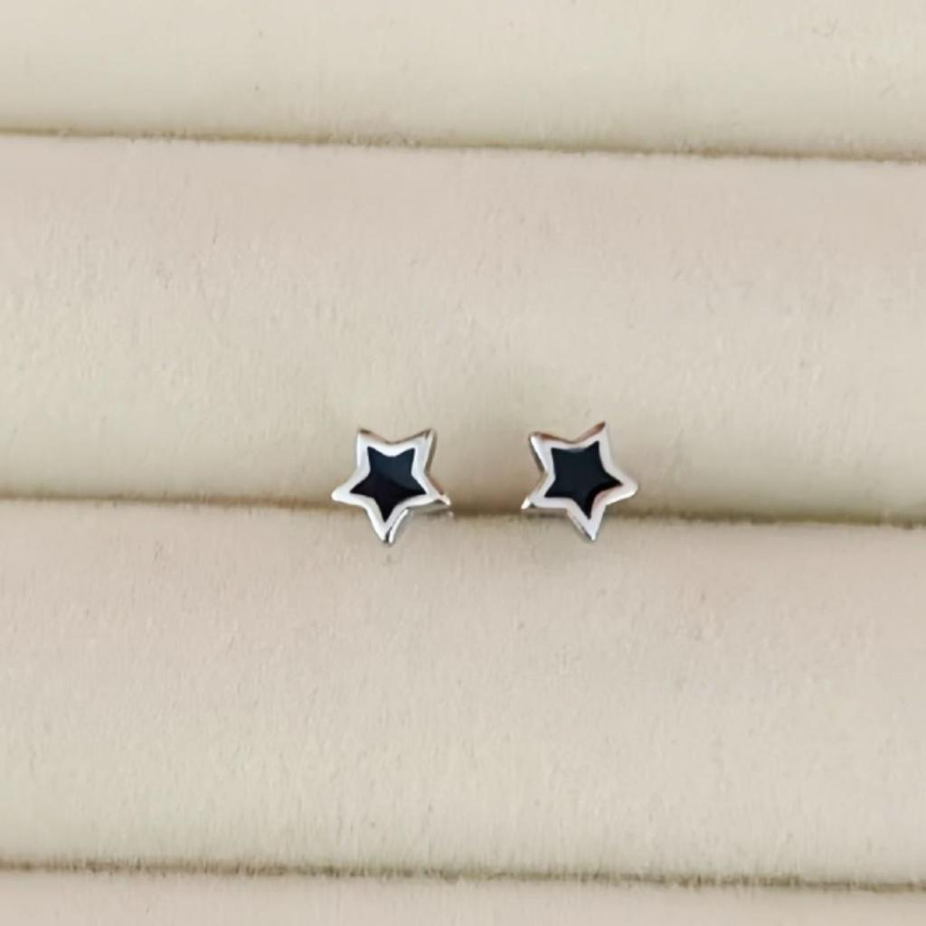 Versatile Black Star Stud Earrings for Women