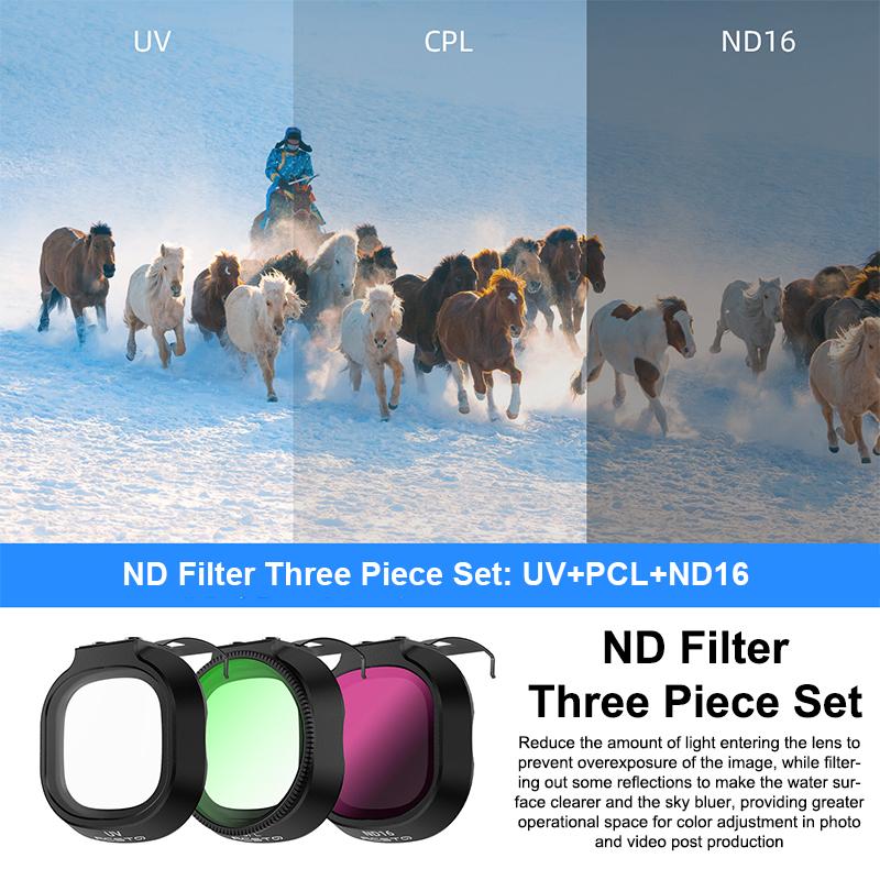 Kit de filtres pour objectif de drone pour Neo2 Filtre ND Kit Filtre ND8 ND16 ND32 Filtre CPL UV Filtre anti-reflets pour caméra Accessoires de drone