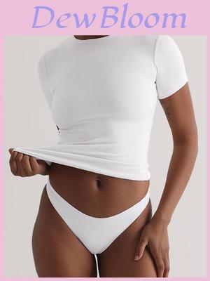 T Shirt Women Casual Slim Fit Polyester Short Sleeve Streetwear For Daily Wear