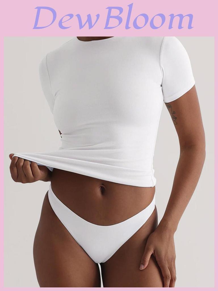 T Shirt Women Casual Slim Fit Polyester Short Sleeve Streetwear For Daily Wear